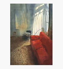 Red sofa Photographic Print