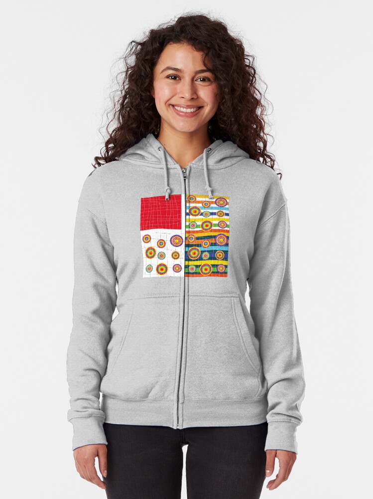 Alternate view of Patchwork 3 Zipped Hoodie