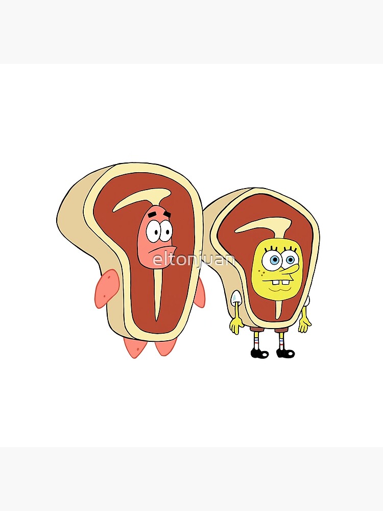 Tote Bag Bob L Eponge Et Patrick En Costumes De Steak Par Eltonjuan Redbubble