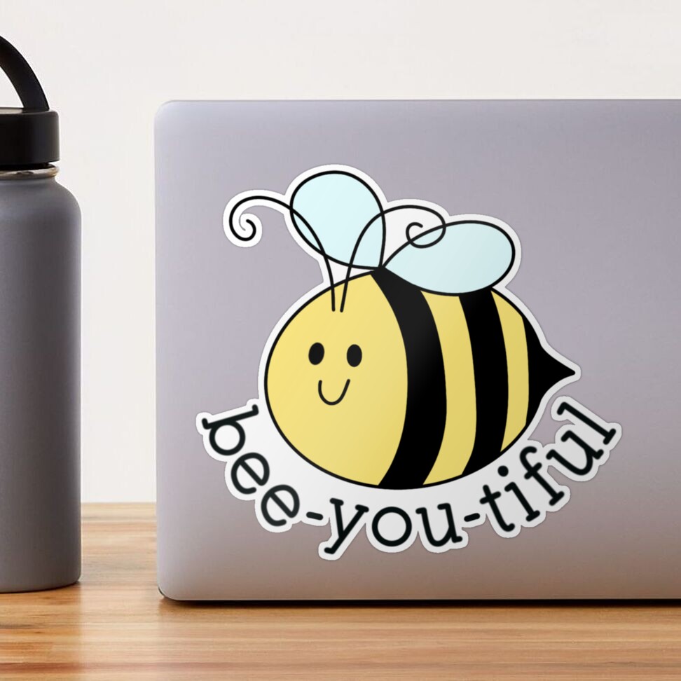 Cute Wholesome Bumble Bee with Beeutiful text | Bee gifts | Bee lover |  Gifts for children | Sticker