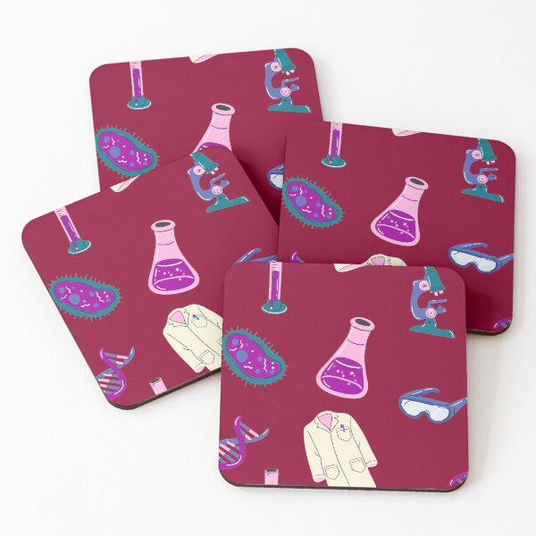 Item preview, Cute Biology Lab Tiled Pattern Pink Purple Teal Blue designed and sold by quiet-charm.