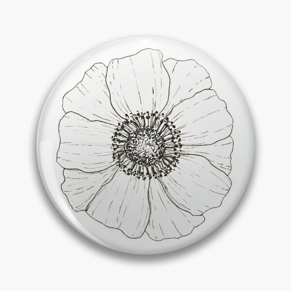 Artikelvorschau, Anemonenblume in Tinte entworfen und verkauft von Samantha Ensinger.