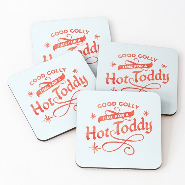 Item preview, "Good Golly, Time For A Hot Toddy!" Cute Mint & Red Typography Art designed and sold by The Whiskey Ginger Design Shop.