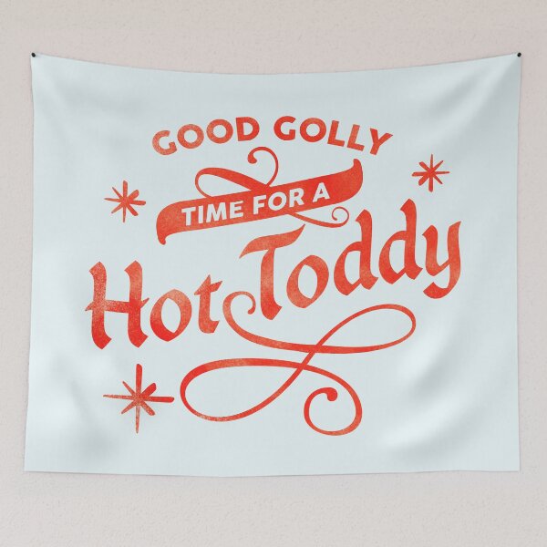 Item preview, "Good Golly, Time For A Hot Toddy!" Cute Mint & Red Typography Art designed and sold by The Whiskey Ginger Design Shop.