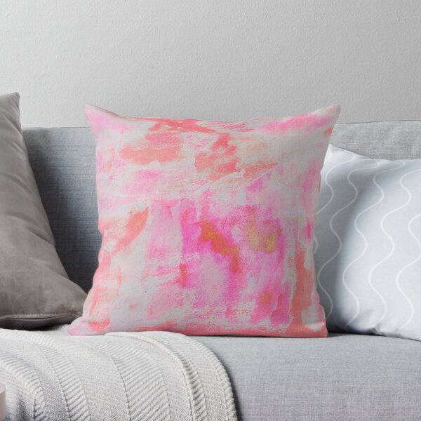cute pink brushed Throw Pillow