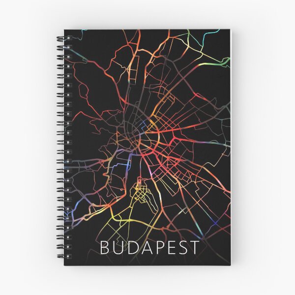 Artikelvorschau, Budapest City Street Map Dunkler Modus entworfen und verkauft von map-lover.