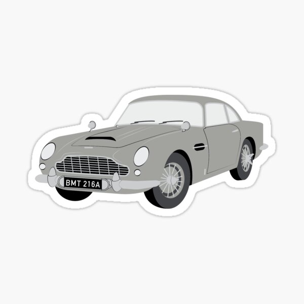 Aston Martin DB5 James Bond Retro Classic Car Vintage Vinyl Sticker Wall Art 