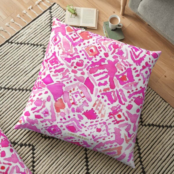 cute geometric pink Floor Pillow