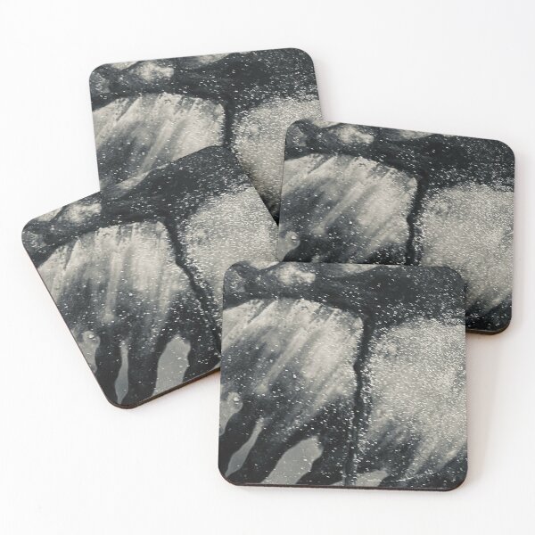 Item preview, Black and White Abstract Mineral Encaustic  designed and sold by Talia Felix.