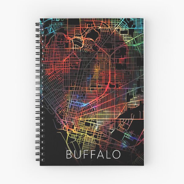 Artikelvorschau, Buffalo City Street Map Dunkler Modus entworfen und verkauft von map-lover.