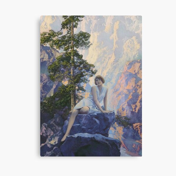 Solitude - Maxfield Parrish midcentury art deco/nouveau illustration Canvas Print