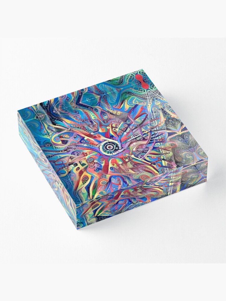 Alternate view of Mandala-Kaleidoscope-"Psychedelic Mandala" Acrylic Block