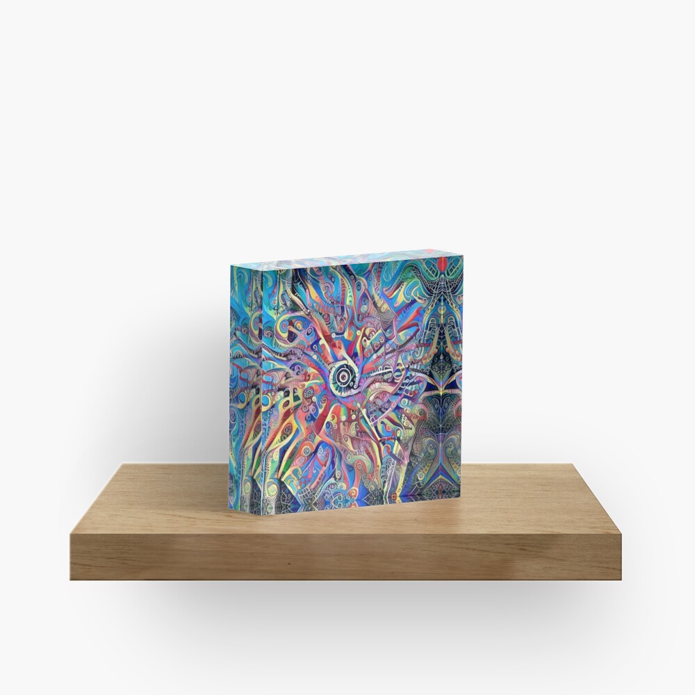 Mandala-Kaleidoscope-"Psychedelic Mandala" Acrylic Block