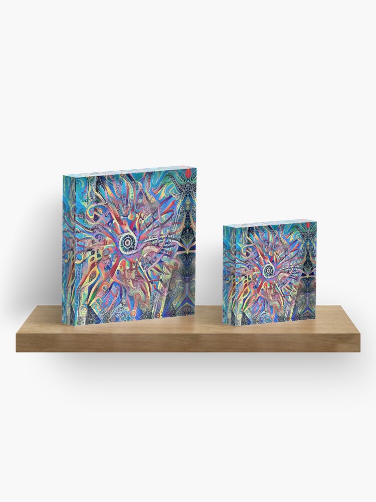 Alternate view of Mandala-Kaleidoscope-"Psychedelic Mandala" Acrylic Block