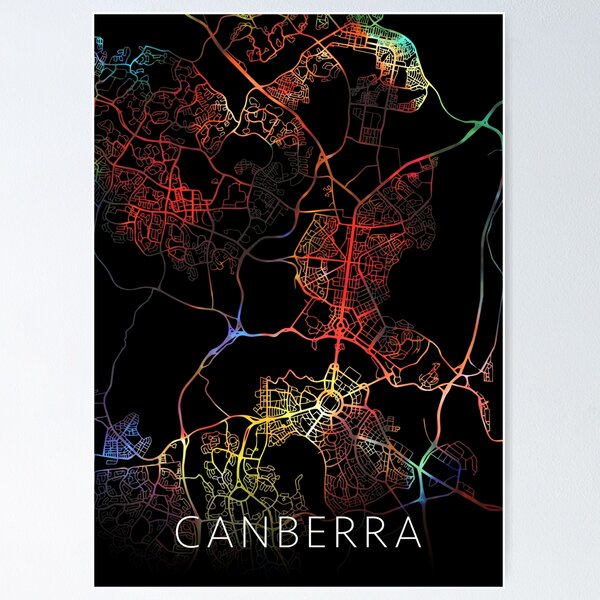 Item preview, Canberra City Street Map Dark Mode designed and sold by map-lover.