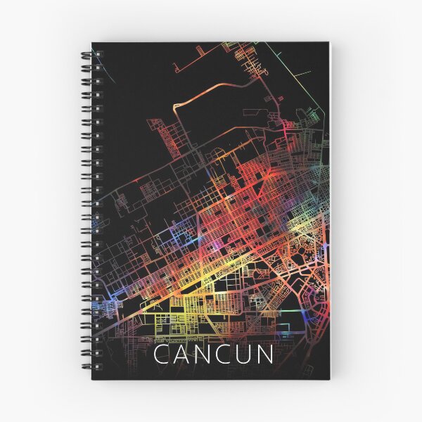 Artikelvorschau, Cancun City Street Map Dunkler Modus entworfen und verkauft von map-lover.