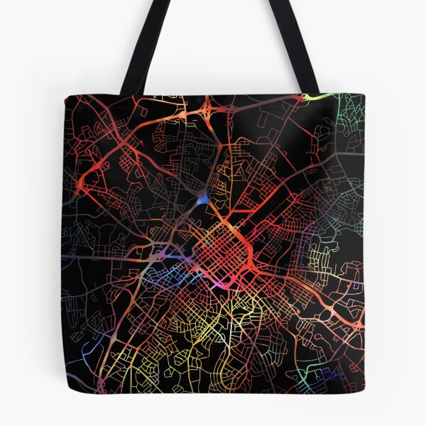 Item preview, Mapa de calles de la ciudad de Charlotte Modo oscuro designed and sold by map-lover.