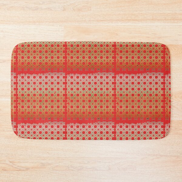 Item preview, Mesh Pattern in Old Gold on Red designed and sold by AlteredAtelier.