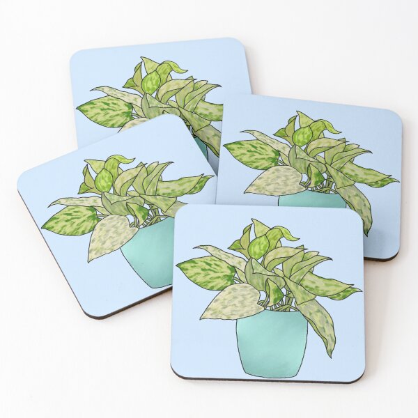 Item preview, Variegated Marble Queen Pothos in Light Blue Pot designed and sold by ColsonC.