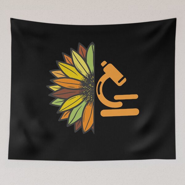 Item preview, RETRO COLORED HALF SUNFLOWER with MICROSCOPE  Micro designed and sold by Hippiesole.