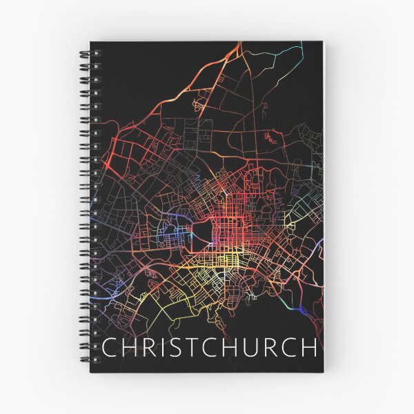 Item preview, Christ Church City Street Map Dark Mode designed and sold by map-lover.