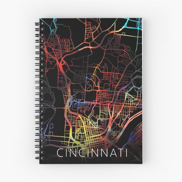 Item preview, Mapa de calles de la ciudad de Cincinnati Modo oscuro designed and sold by map-lover.