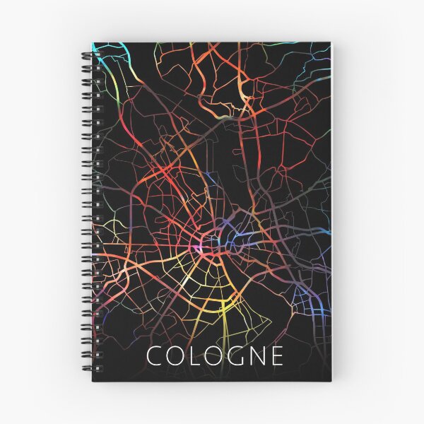Artikelvorschau, Kölner Stadtstraßenkarte Dunkler Modus entworfen und verkauft von map-lover.