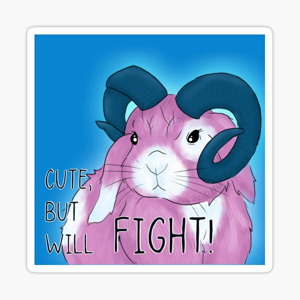 Item preview, Cute, but will fight! designed and sold by JackieLopeArt.