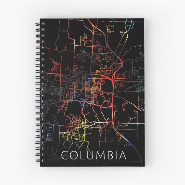 Artikelvorschau, Columbia City Street Map Dunkler Modus entworfen und verkauft von map-lover.