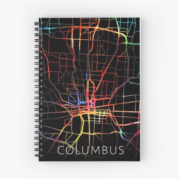 Artikelvorschau, Columbus City Street Map Dunkler Modus entworfen und verkauft von map-lover.