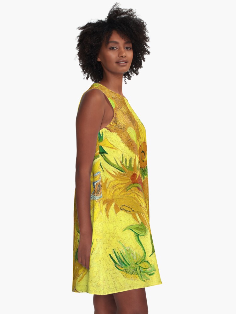 Vestido acampanado «Jarrón con quince girasoles - Vincent Van Gogh - Color  amarillo» de SuperAceDesigns | Redbubble