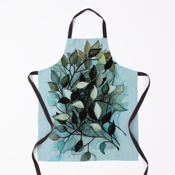 Item preview, Decorative leaves branches watercolor painting silver blue designed and sold by GittaG74.