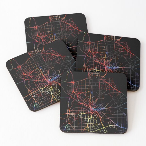 Artikelvorschau, Dallas City Street Map Dunkler Modus entworfen und verkauft von map-lover.