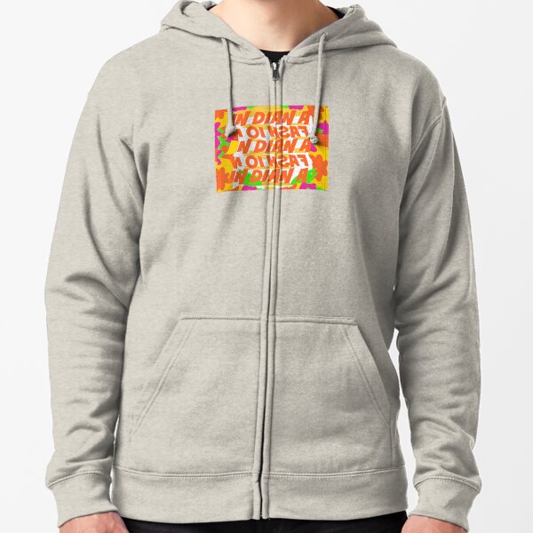 Stephen Sprouse inspired-Letter Print-Words-Day Glow Zipped Hoodie