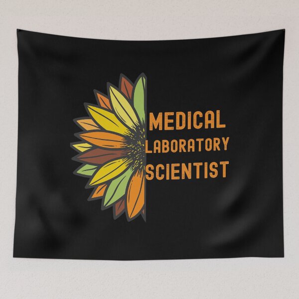 Item preview, RETRO COLORED HALF SUNFLOWER MEDICAL LABORATORY SCIENTIST designed and sold by Hippiesole.
