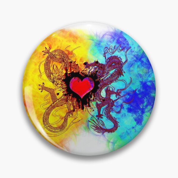 Item preview, Fire & Ice Heart Dragons:A self portrait designed and sold by chitrali.