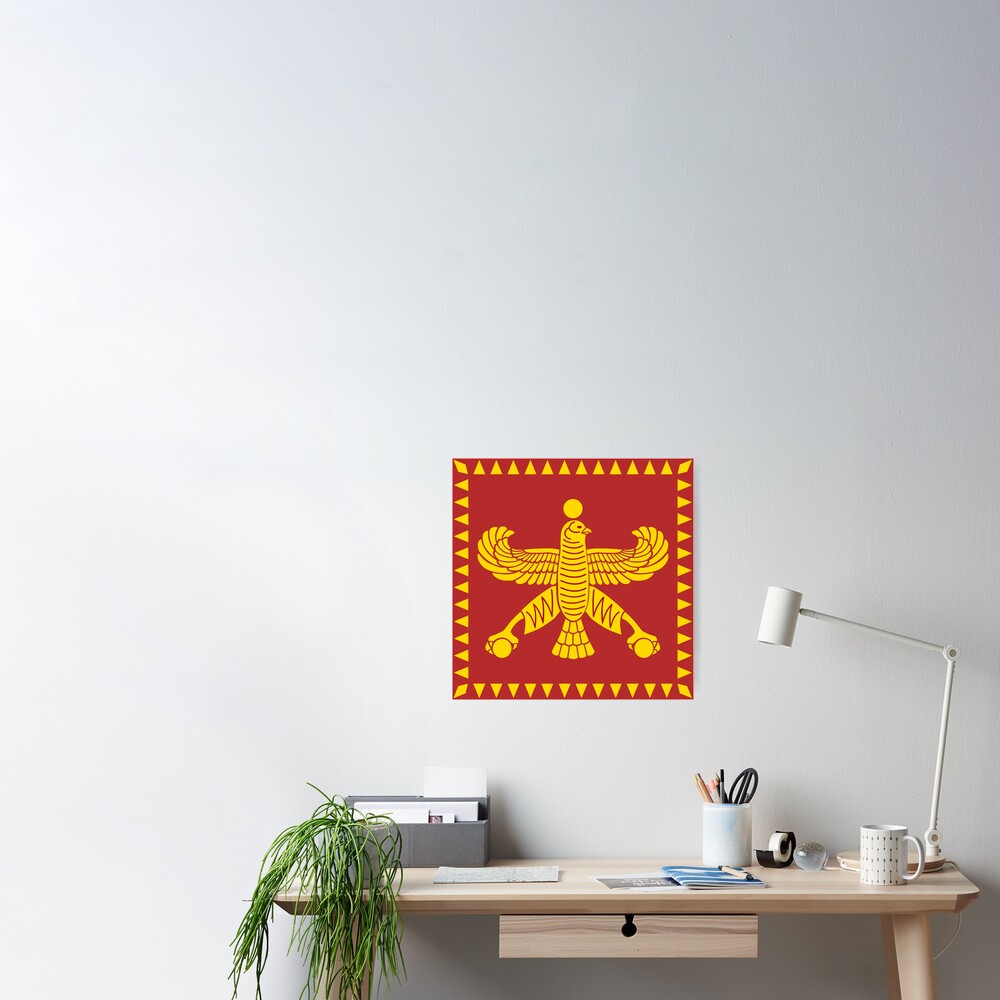 Persian Flagachaemenid Empire Flag Poster For Sale By Bluecapital Redbubble 