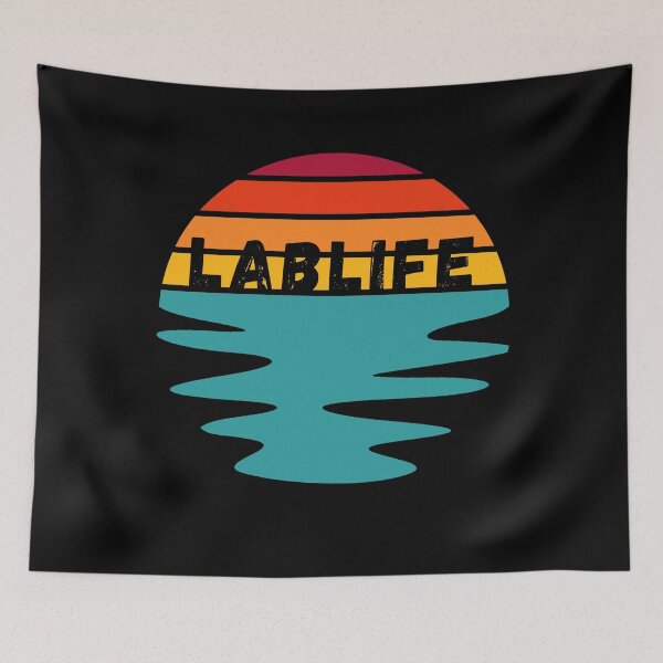 Item preview, RETRO VINTAGE SUNSET WITH WAVES LABLIFE designed and sold by Hippiesole.