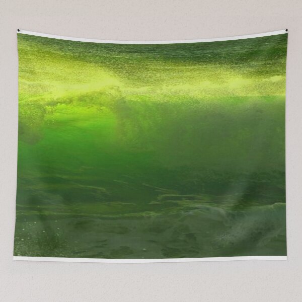 Item preview, Green Ocean Wave bathmat with White Spays designed and sold by Vero De.