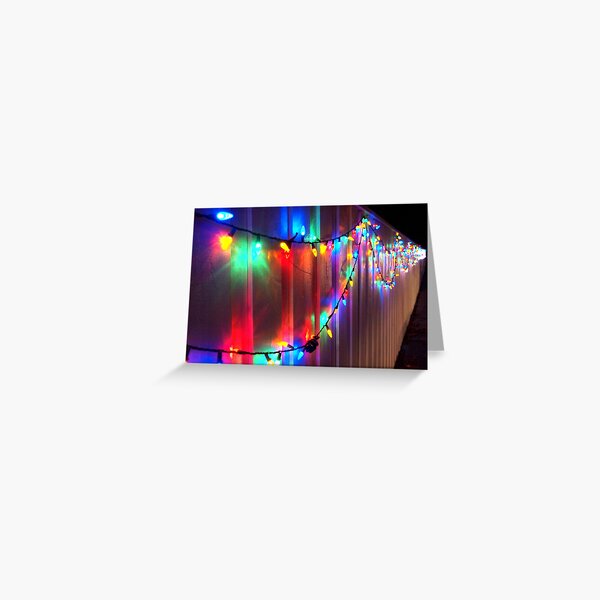 Bright Christmas Lights on a Cold Winter's Night Greeting Card