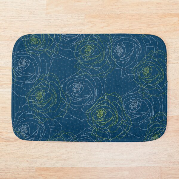 Artikelvorschau, Chartreuse und Navy Blumenmuster entworfen und verkauft von DippyHippie.