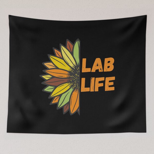 Item preview, RETRO COLORED HALF SUNFLOWER LABLIFE designed and sold by Hippiesole.