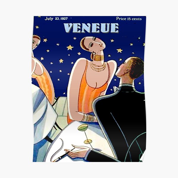 : Vintage Veneue 1929 Magazine Flapper Advertising Print Poster