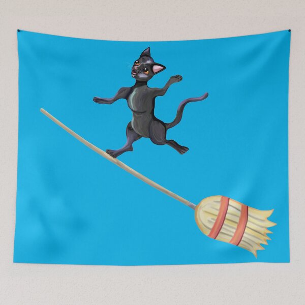 Aperçu de l'œuvre Balai Surf Chat Noir créée et vendue par Deborah Camp.