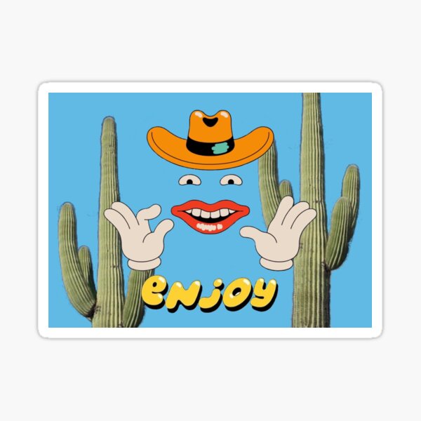 "Enjoy! small car big wheels logo" Sticker by chaoscat Redbubble