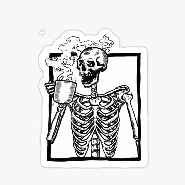 Download Skeleton Drinking Coffee Gifts Merchandise Redbubble