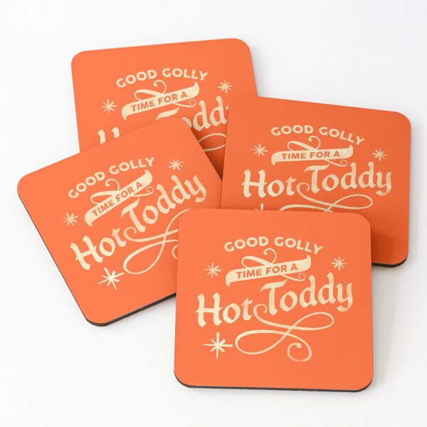 Item preview, "Good Golly, Time For A Hot Toddy!" Cute Red & White Typography Art designed and sold by The Whiskey Ginger Design Shop.