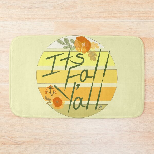 Item preview, It’s Fall Y’all Orange and Green Sunset and Floral Original Art designed and sold by RobinetteArt.