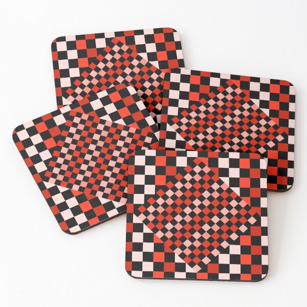 Item preview, Red and black checkerboard, square (vintage art, color) designed and sold by Stéphane  Thirion.