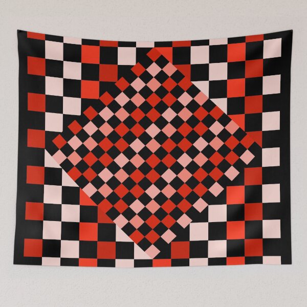 Item preview, Red and black checkerboard, square (vintage art, color) designed and sold by Stéphane  Thirion.